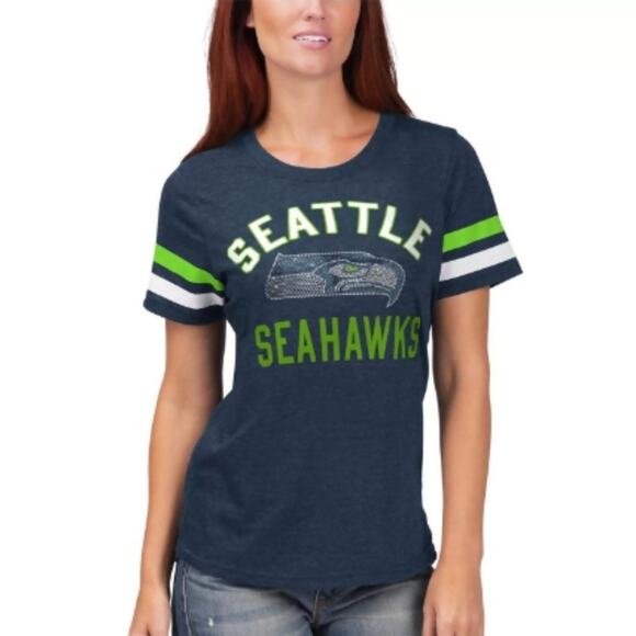 NFL Women's Seattle Seahawks Embellished T-Shirt Size S - Picture 1 of 8